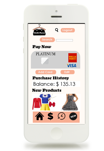 Mobile app home page